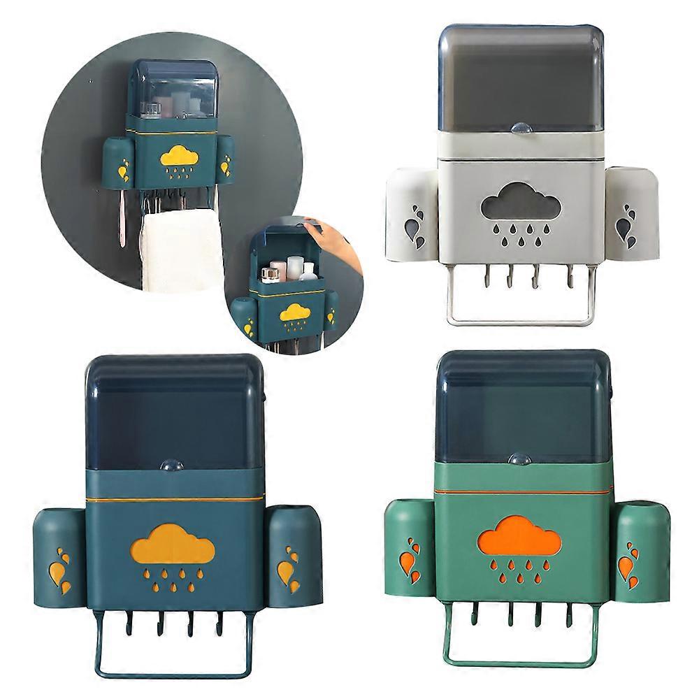 Wall Mount Toothbrush Holder Cup Toothpaste Organizer Toothbrush Holder Plastic Bathroom