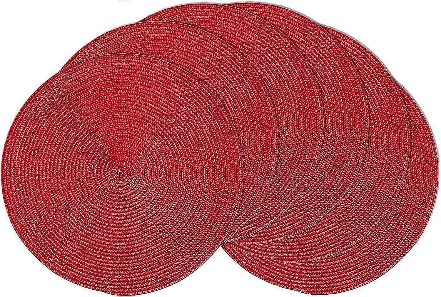 Sets de table ronds tressés Sets de table Sets de table ronds lavables pour table à manger de cuisine Tapis de table ronds antidérapants de 15 pouces