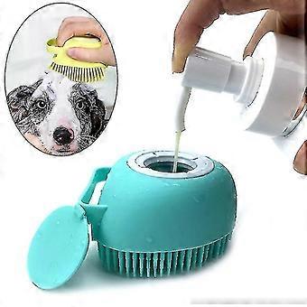 Baño Cachorro Perro Grande Gato Baño Masaje Guantes Cepillo Seguridad Suave Silicona Accesorios para Mascotas Para Perros Gatos Herramientas,Cuadrado,Azul