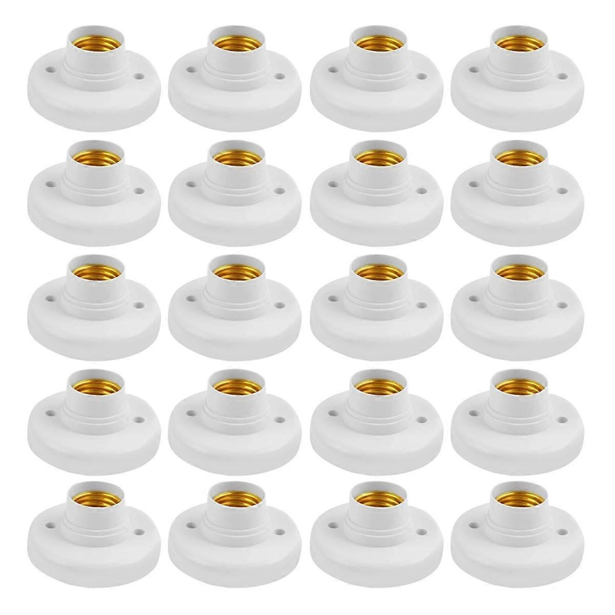 E27 Screw Cap Socket White Ceiling Light Lamp Bulb Fixing Base Stand Light Bulb Holder Spiral LED B