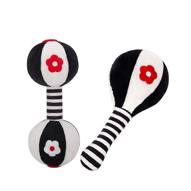 צעצועי רעשנים רכים חושיים לתינוקות, סט רעשן יד שזה עתה נולד צעצועי רעשן שחור לבן אימון ראיית תינוקות צעצועי חינוך לגיל הרך, מתאים ל 0 3 6 9 12 