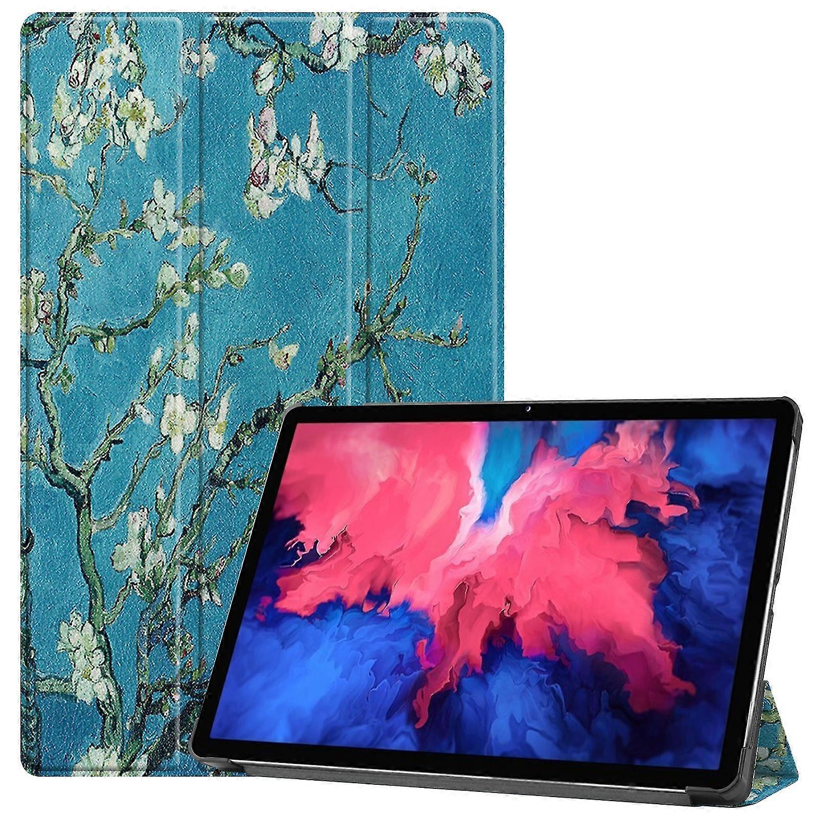 Pour Lenovo Tab P11 (tb-j606f) Étui en cuir PU- Fleur d'abricotier