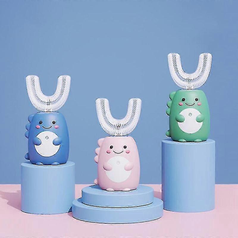 子供の電気歯ブラシ子供自動口腔クリーニングデバイスUSB充電ソニックかわいい恐竜U字型歯のケア