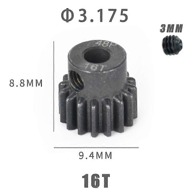 48P Hartowane metalowe koła zębate silnika 3,175 mm 14T 15T 16T 17T 18T 19T 20T 21T 22T 23T 24T 25T 26T 27T 28T 29T 30T RC Części samochodowe
