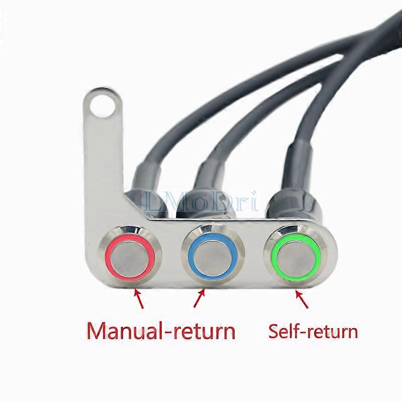 Motorcycle Switch Handlebar Adjustable Mount Waterproof Switches ON-OFF Push 3 Buttons For Headlight Horn Turn Signle with LED