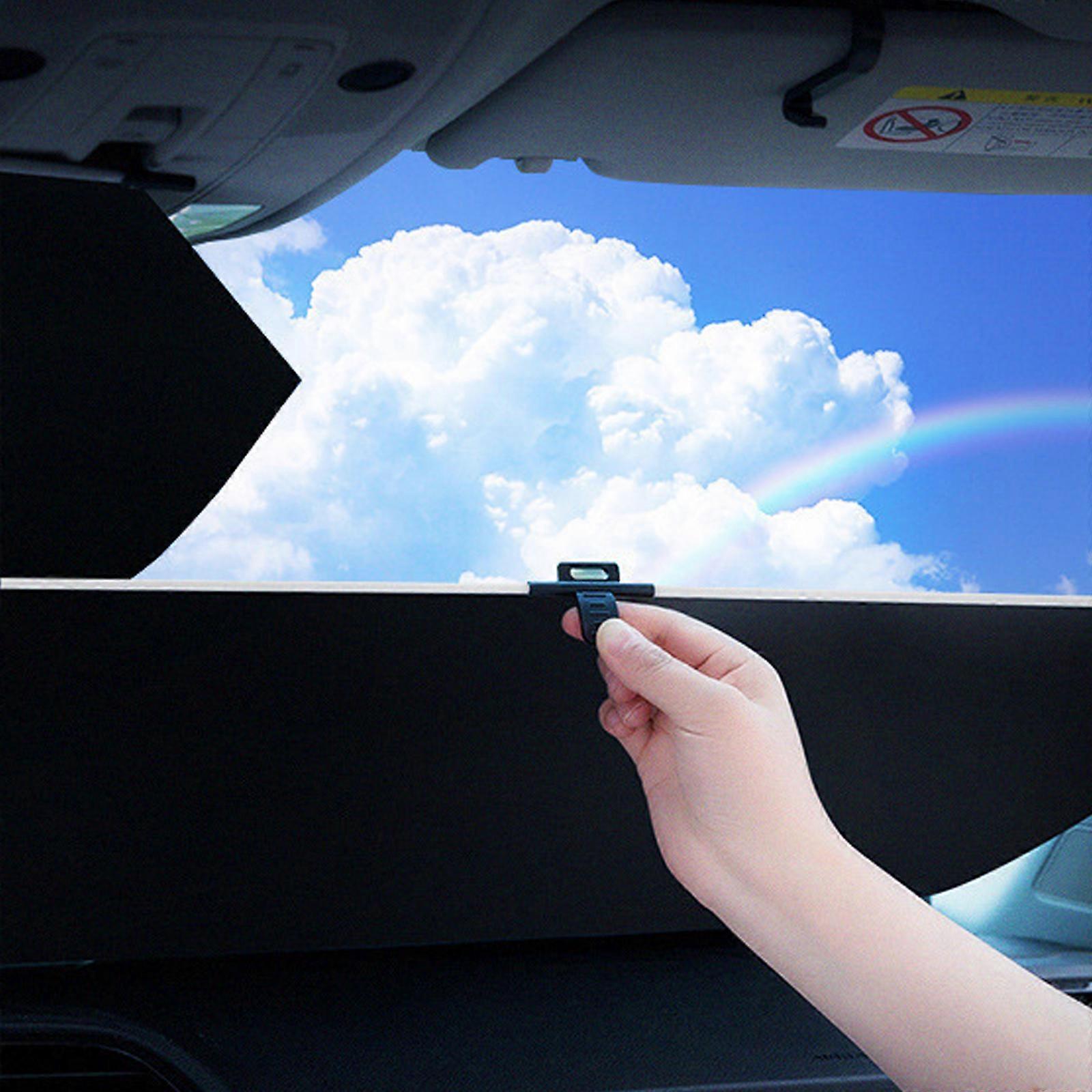 Tendina retrattile automatica per parabrezza per parabrezza dell'auto parasole finestra anteriore copertura completa estiva anti-UV protezione solare automatica