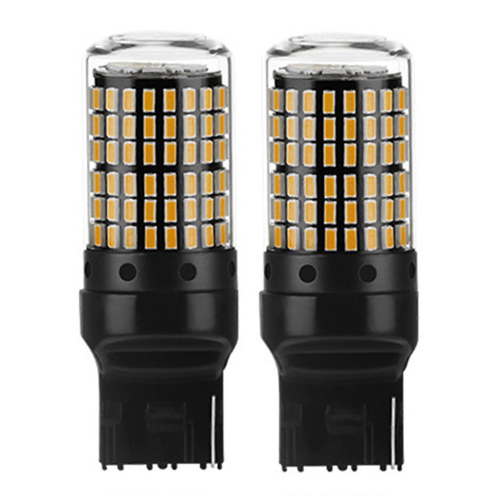 2Pcs Car LED Bulbs 3157 P27-7W T25 LED P27W Canbus Lamp High Power No Error Free Reverse Light Turn Brake Lamp Yellow