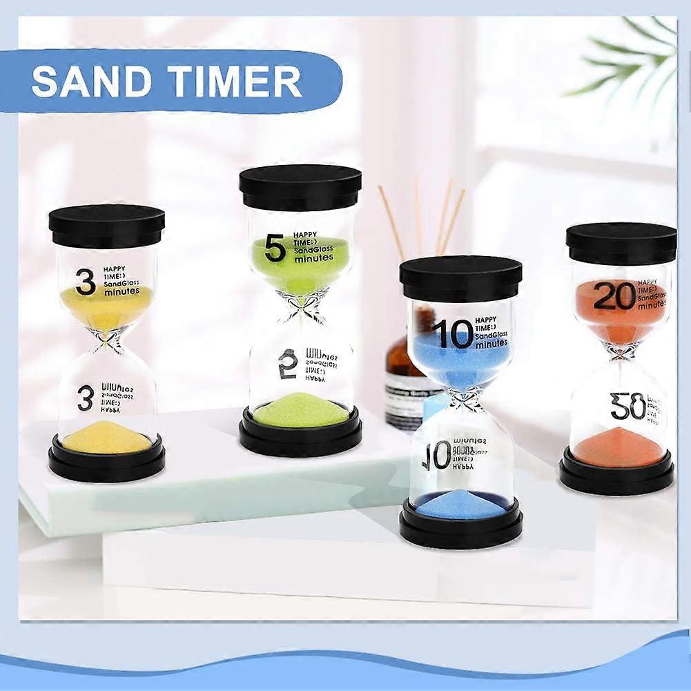 Hourglass Sand Clock, 4 Color Hourglass Glass 3 Minutes 5 Minutes 10 Minutes 20 Minutes for Toothbrush for Kids/Games/Home/Office/Classroom