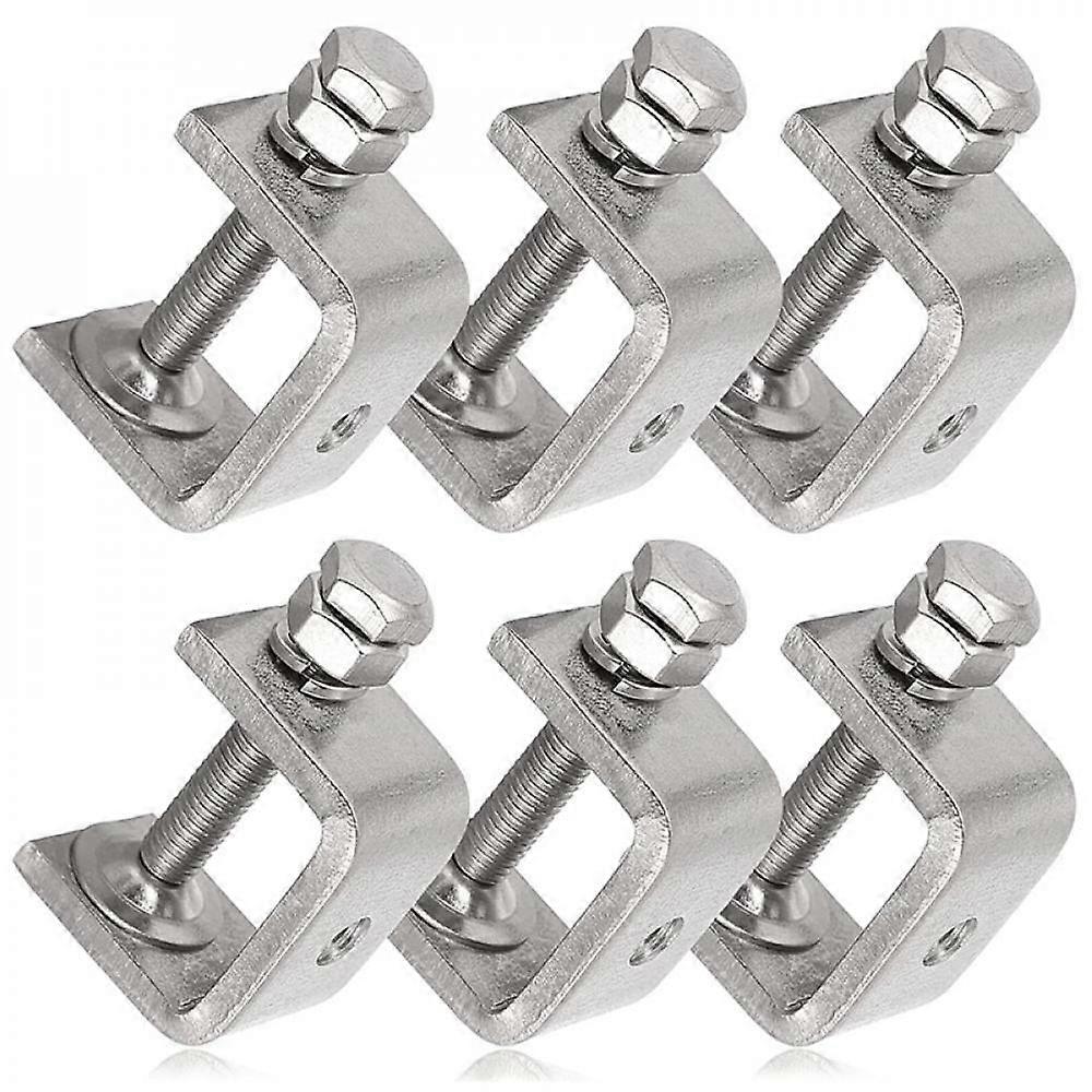 6Pcs C Clamps U Clamps For Metal Working  Small Desk Clamp With Stable Wide Jaw Opening & Protective PadsI-Beam Des ZTT