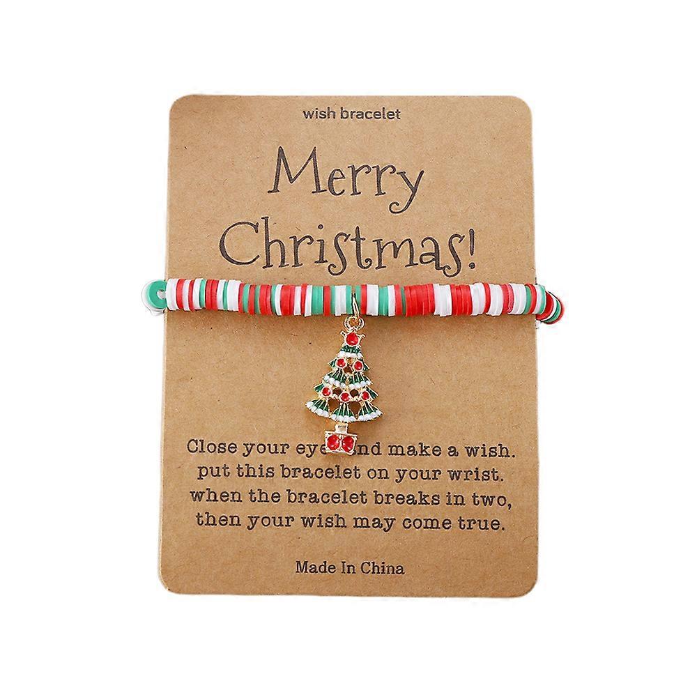 Christmas Bracelet with Wish Cards, Adjustable Rope Christmas Wish Bracelet