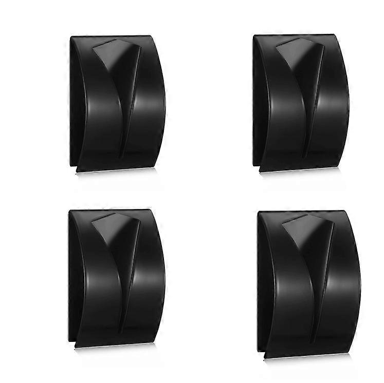 Set of 4 kitchen towel hooksblack
