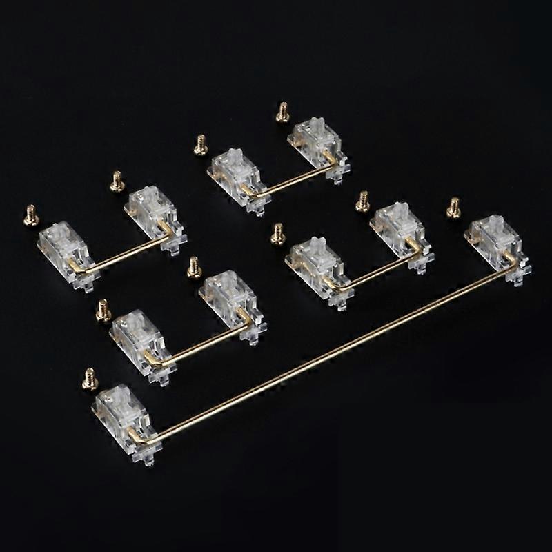 5PCS V2 Screw-in 2U 6.25U Keycap Stabilizers Translucent Black Gold Plated Wire
