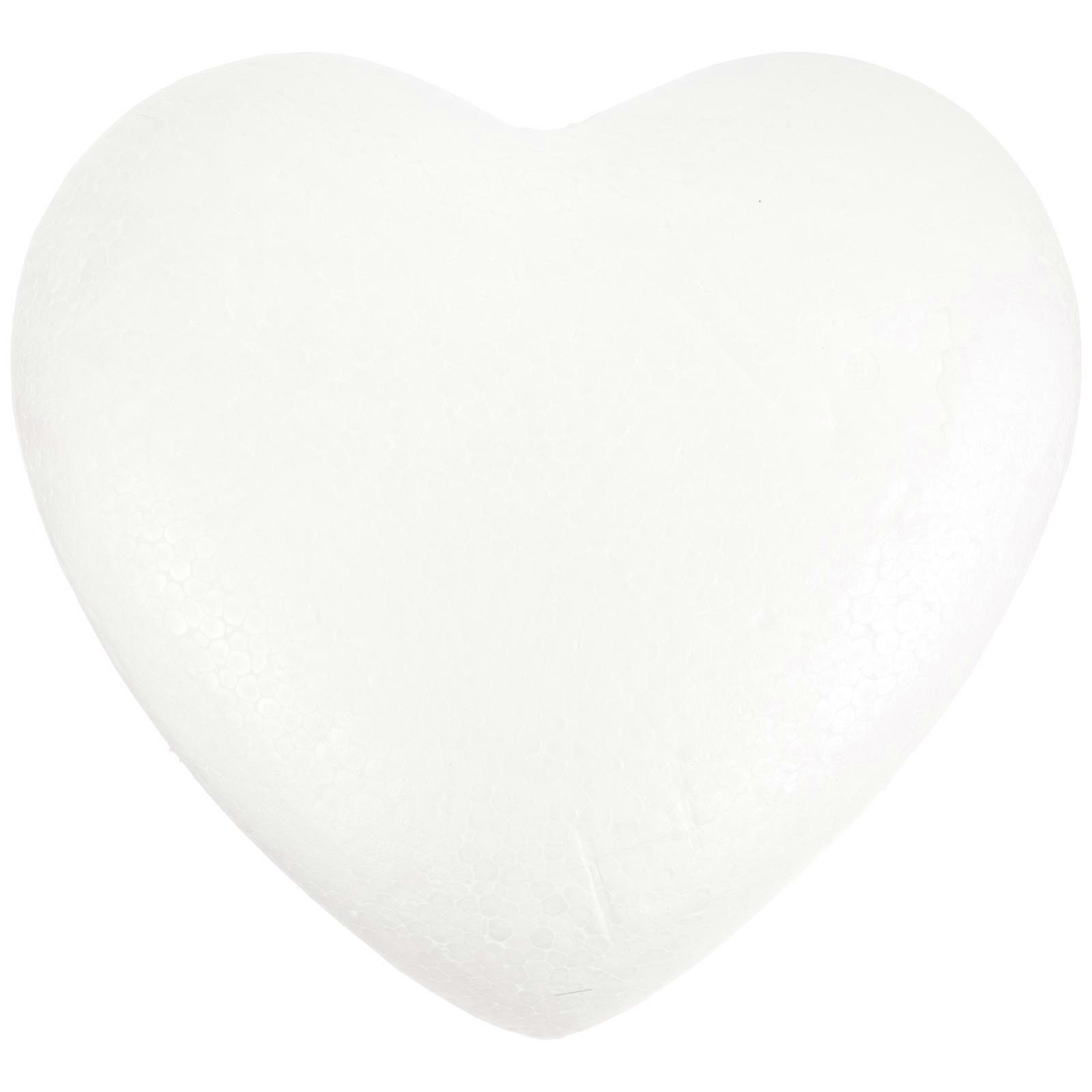 23CM White Modeling Heart-Shaped Polystyrene DIY Craft Modeling (White)