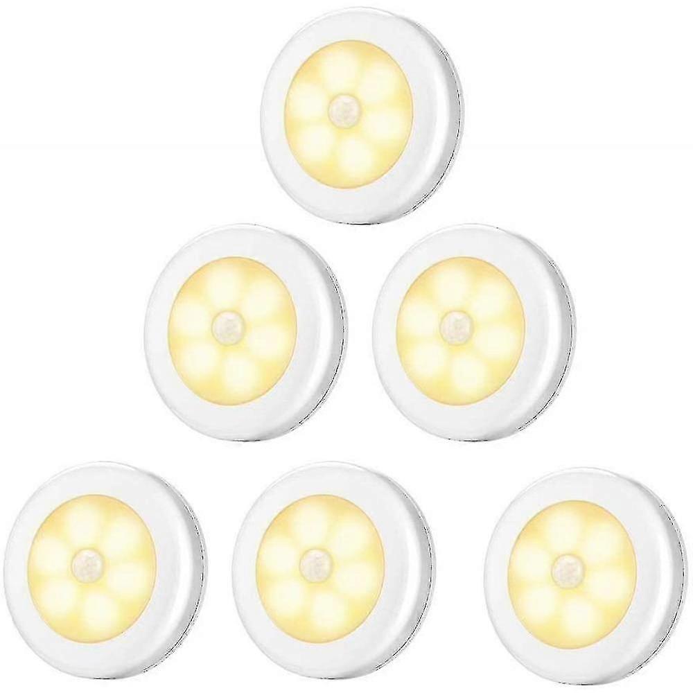 6pcs led wardrobe/wardrobe white closet/cabinet light, motion sensor led lighting, (battery powered)