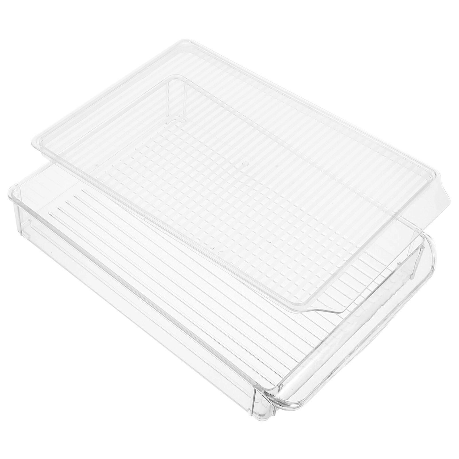 Refrigerator Organizer with Lid Stackable Fridge Box Fridge Container for Home