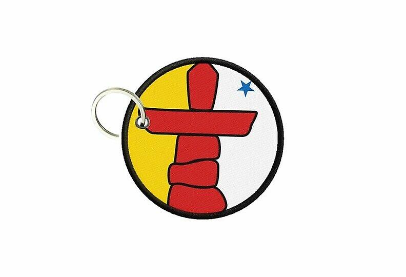 Keychain key flag canada nunavut printed round round roundcard