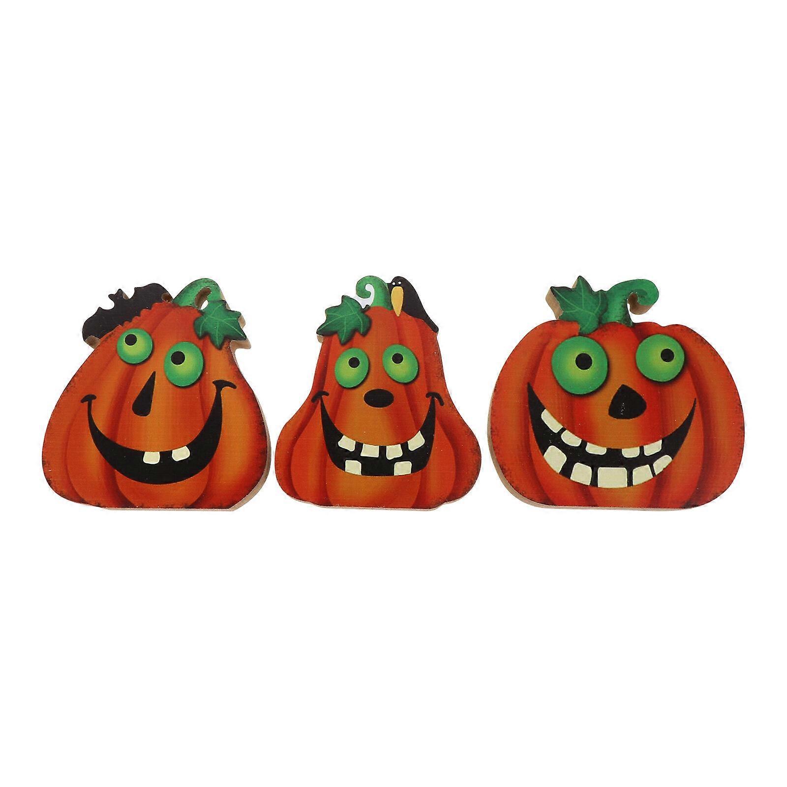 3pcs Simulation Pumpkin Mini Pumpkin Artificial Pumpkin Wooden Party Layout