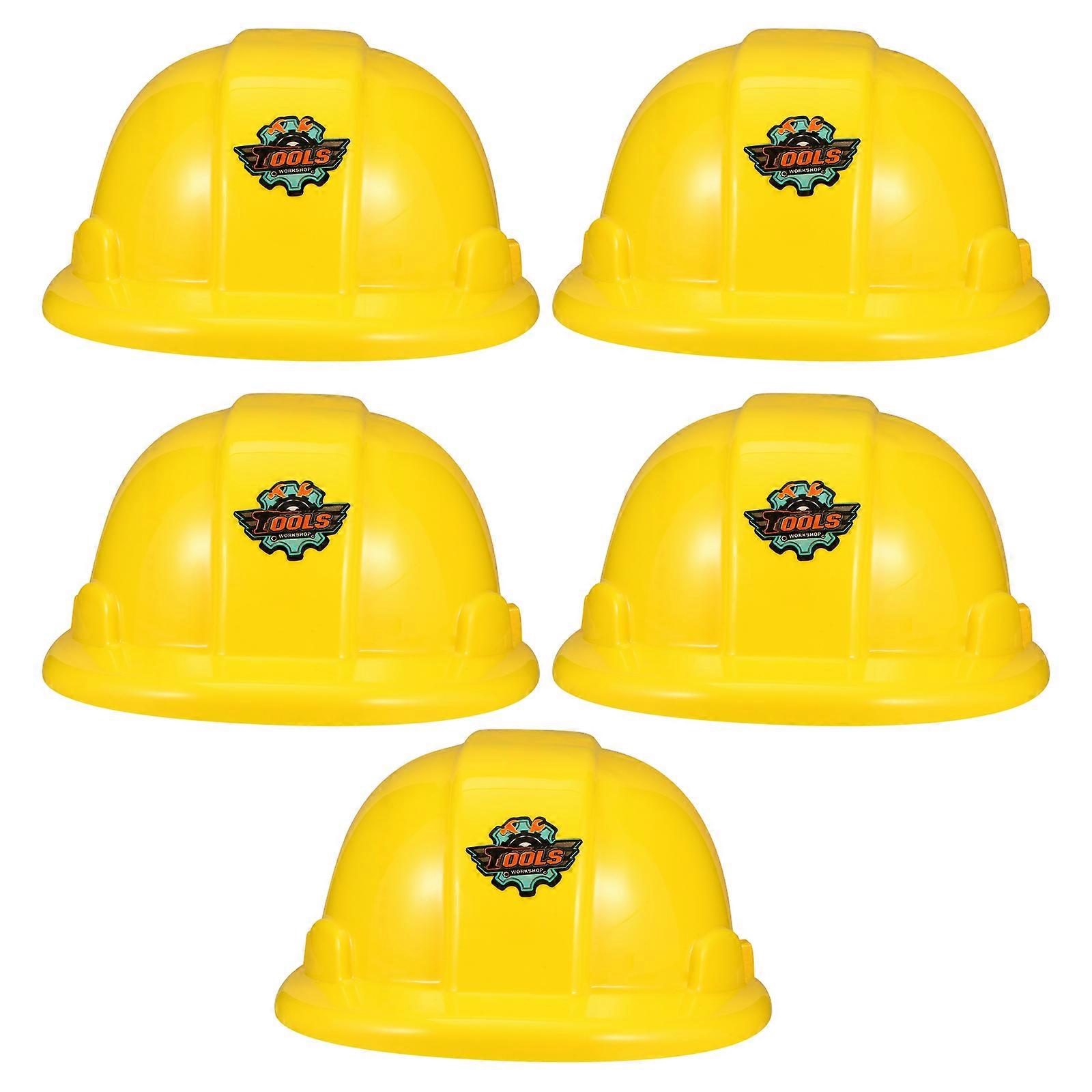 5Pcs Durable Construction Hat Toy Funny Party Hats Kids Plastic Plaything