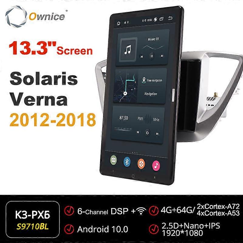 Tesla Style 13.3 inch PX6 Android 10 Car DVD Player Rotatable Navigation GPS Stereo Radio For Hyundai solaris verna 2012-2018