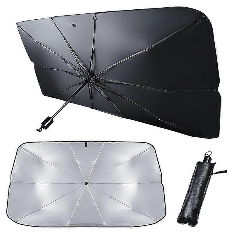 Car Sunshade Windshield Sun Shade, Titanium Silver Cloth Foldable Windshield Sun Shade Umbrella