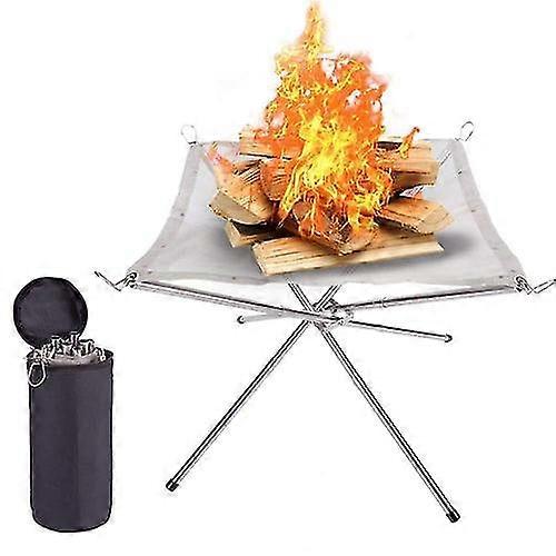 Bärbar eldstad i rostfritt stål, fällbar eldstad för camping, bakgård