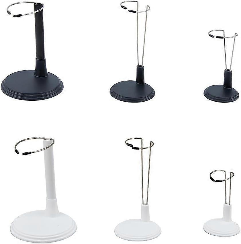 6 Sets 2 Colors Doll Stands with Adjustable Iron Ring Stable Base Toys Display Holders Plastic Doll Bracket Support Models Action Figures Display Rack