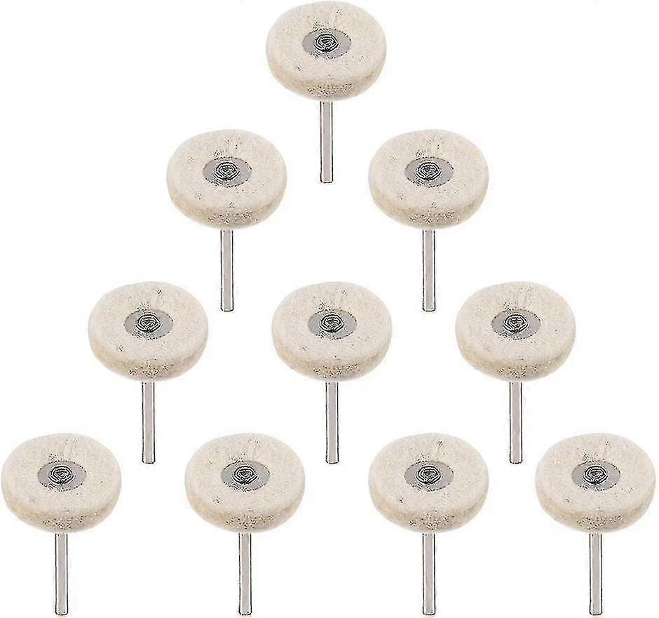 10pcs Polishing Wheel 25mm Wool Felt Buffing Wheels Drill Bit Grinder Wheels Brushes Rotary Tool With Handle