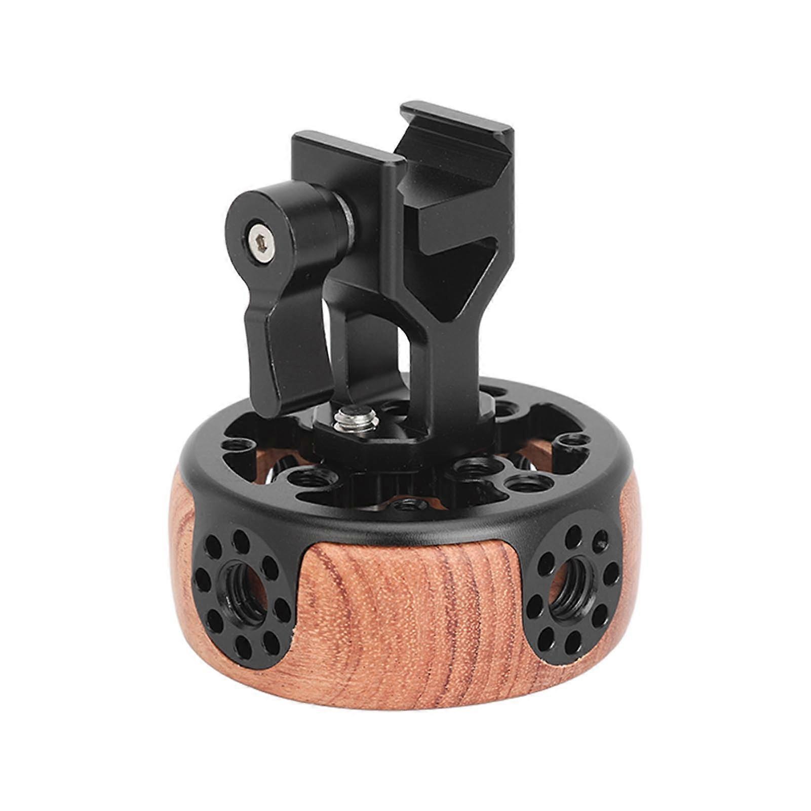 For Round Side Camera Handle Handgrip Wooden Quick Release Nato Rail Rod Clamp For