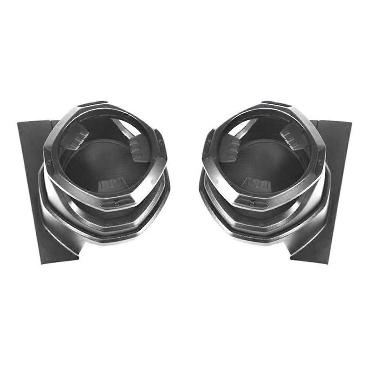 Left/Right Multi-Function Car Window Cup Holder Drinks Holders for 2015-2023 Black+Silver
