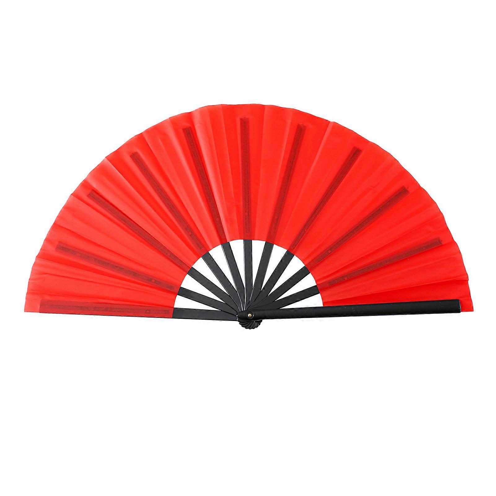 Folding Fan Pure Color Strong Fan Bone Lightweight Retro Style Kung Fu Fan Tai Chi Fan Chinese Dance Fan Party Decoration Fan