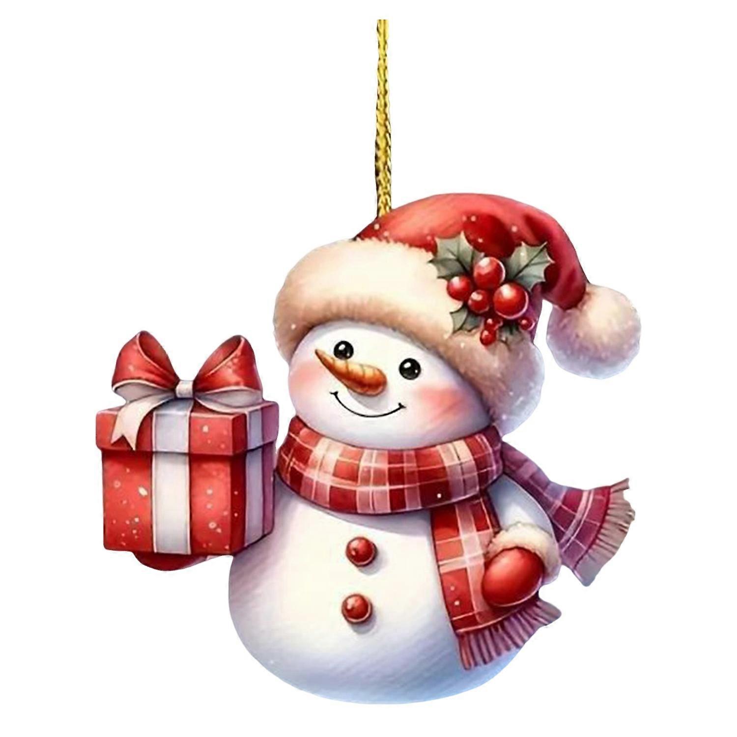 Santa Claus Reindeer Pendant Festive Christmas Tree Hanging Ornament Acrylic Cartoon Santa