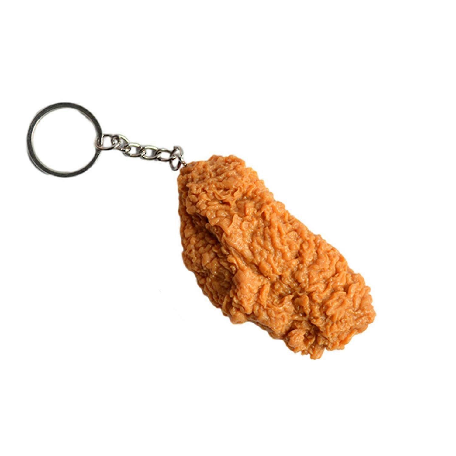 Imitation Food Keychain Realistic Fried Chicken Leg Wings Chicken Nugget Pendant Keyring Bag Accesso