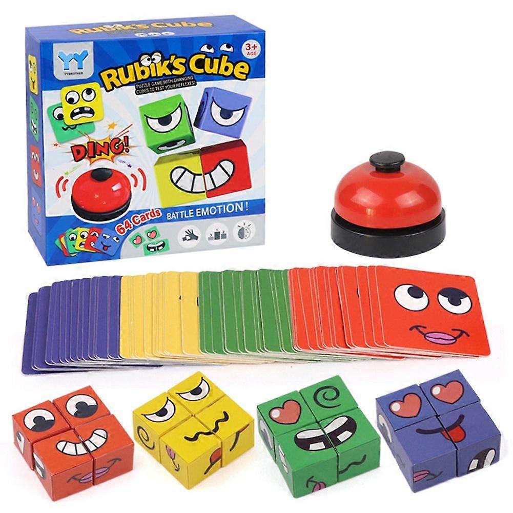 Expression Puzzle Building Cubes Face-Changing Building Blocks Matching Game Logical Thinking Training Toy