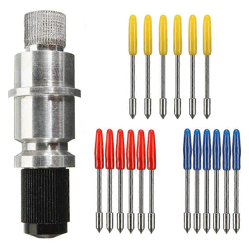 SBSGV CB09 Graphtec Blade Holder Base with 18Pcs Cutting Blades (30/45/60 Degree) for Silhouette Cameo 1 2 3/Portrait/Curio/Graphtec 6000/CE 5000-60 P