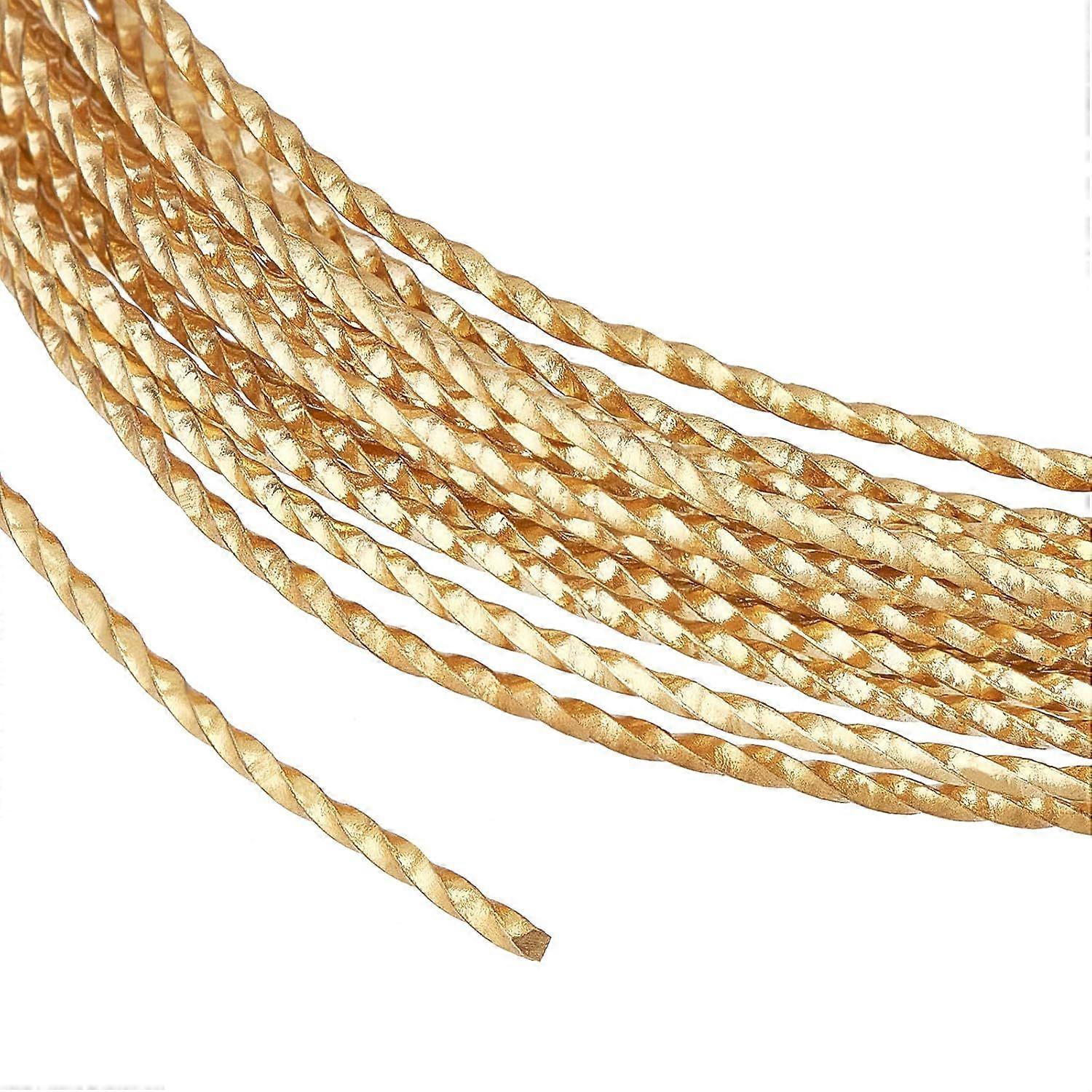 20FT 17 Gauge Golden Craft Brass Wire 1.2mm Thick Round Jewelry Twisted Copper Wire for Beading Ring Making and Other Jewelry Crafts