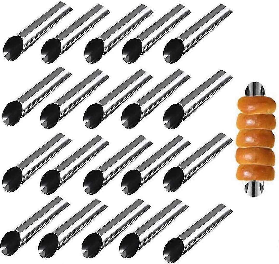 20stk flødehornsforme rustfrit stål rørformet kegleformede bageforme
