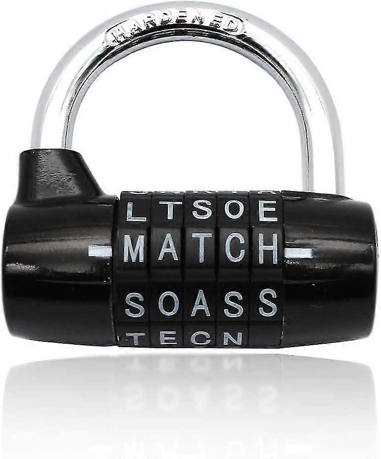 Combination Padlock, Code Padlock Combination Padlock Waterproof And Rustproof Lock(5 Letter Padlock)