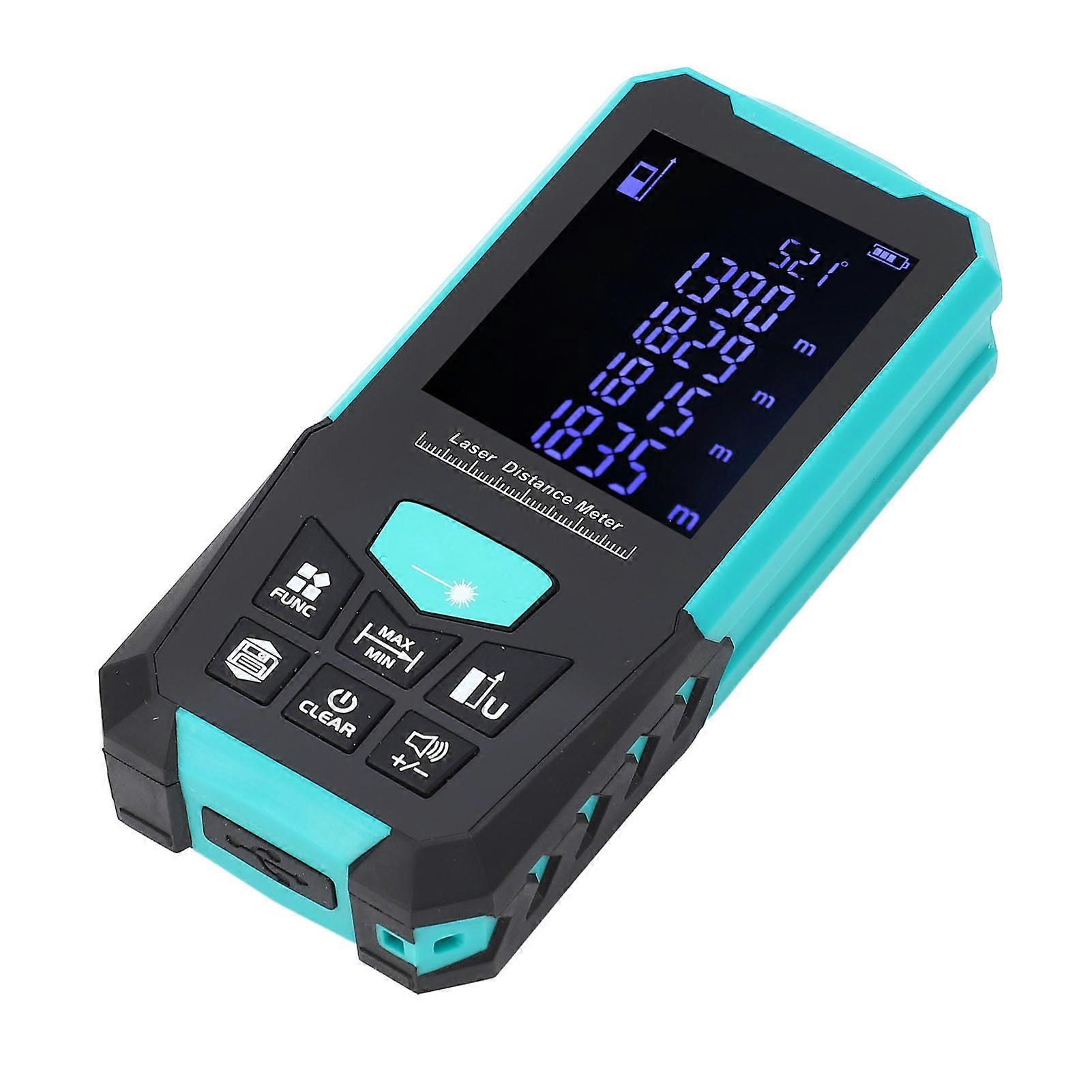 0.05‑100M Digital Distance Meter Level Angle Gauge Handheld Range Finder USB Charging Voice Broadcasting Data Recording 