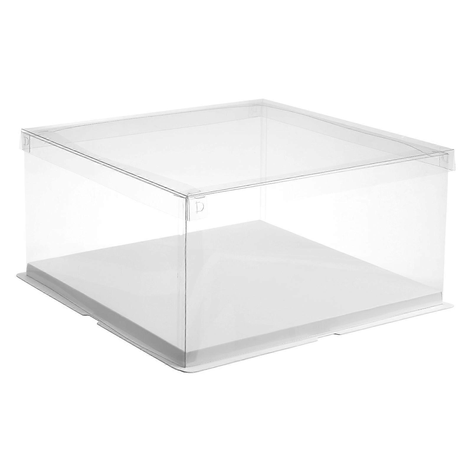 1Pc 12inch Transparent Plastic Birthday Cake Box Cake Container Box Dessert Storage Box (Transparent)