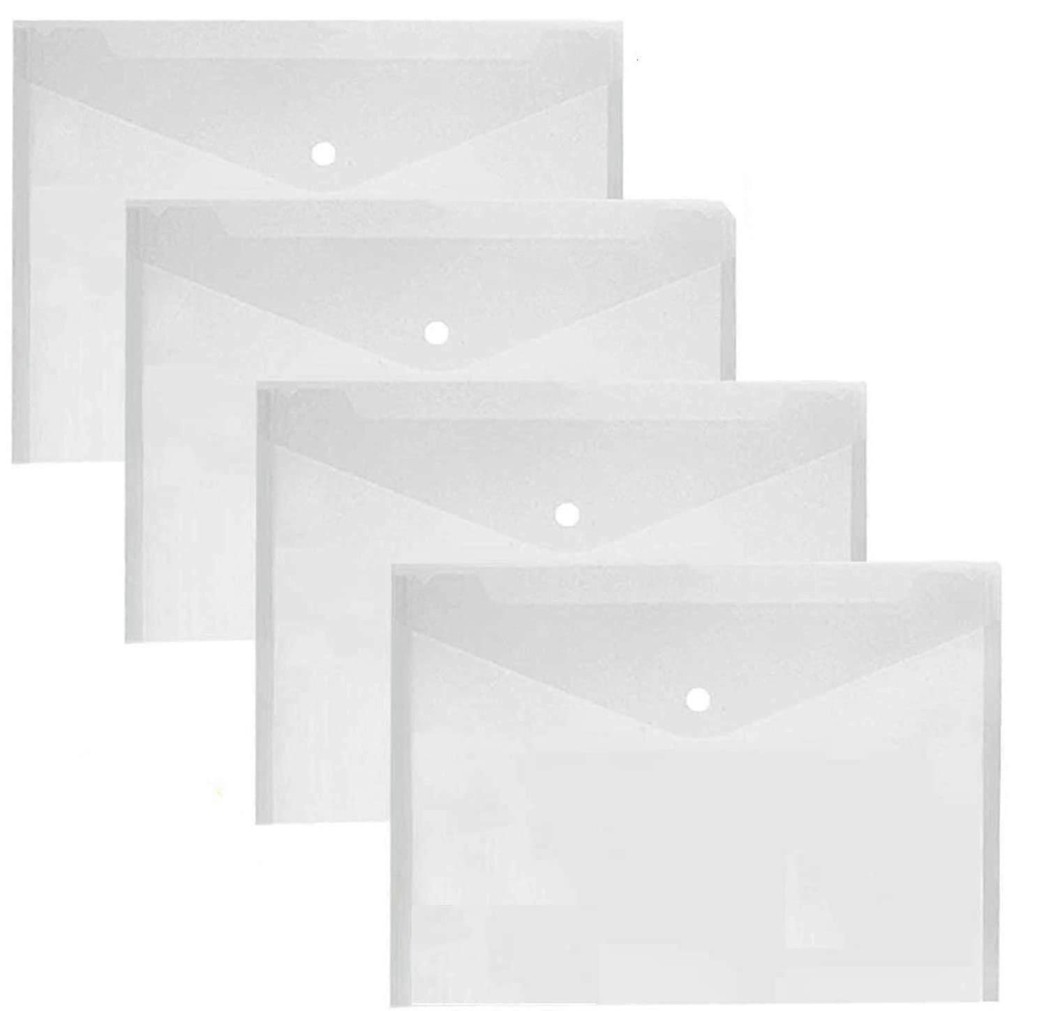 A4 Clear Plastic Wallets, 30pcs File Folders Plastic Popper File Wallet Document Folder For School Office Homework File