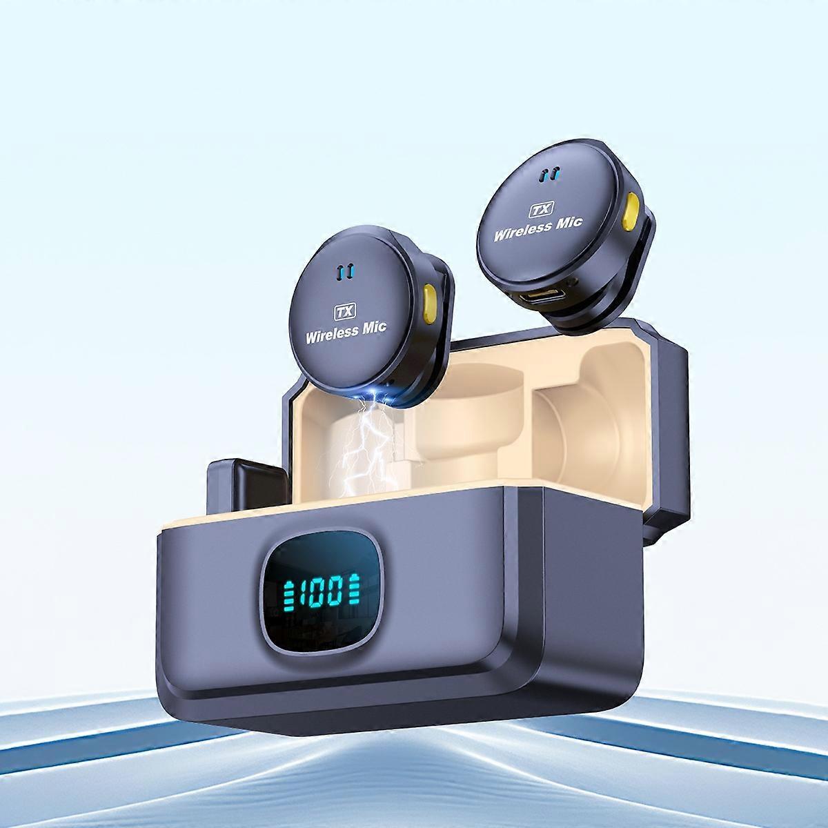 Wireless Lavalier Button Microphone With Magnetic Suction & Back Clip Design