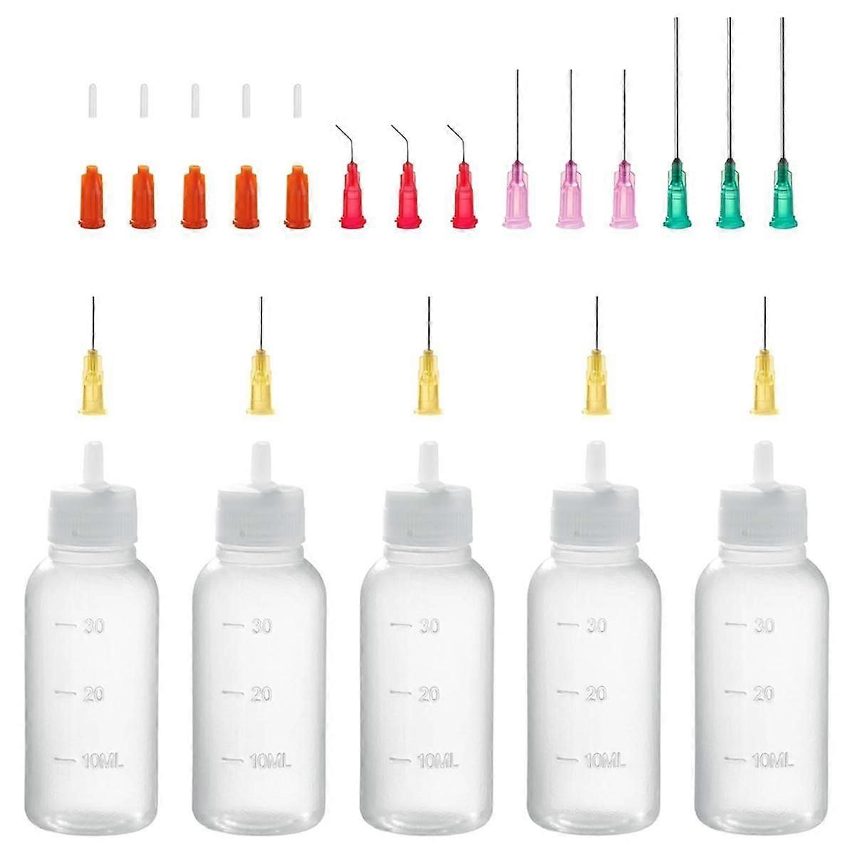 30ml Precision Tip Applicator Bottle,Blunt Tip Needle and Cap, 18G 20G 25G Needle Tip Squeeze Bottl