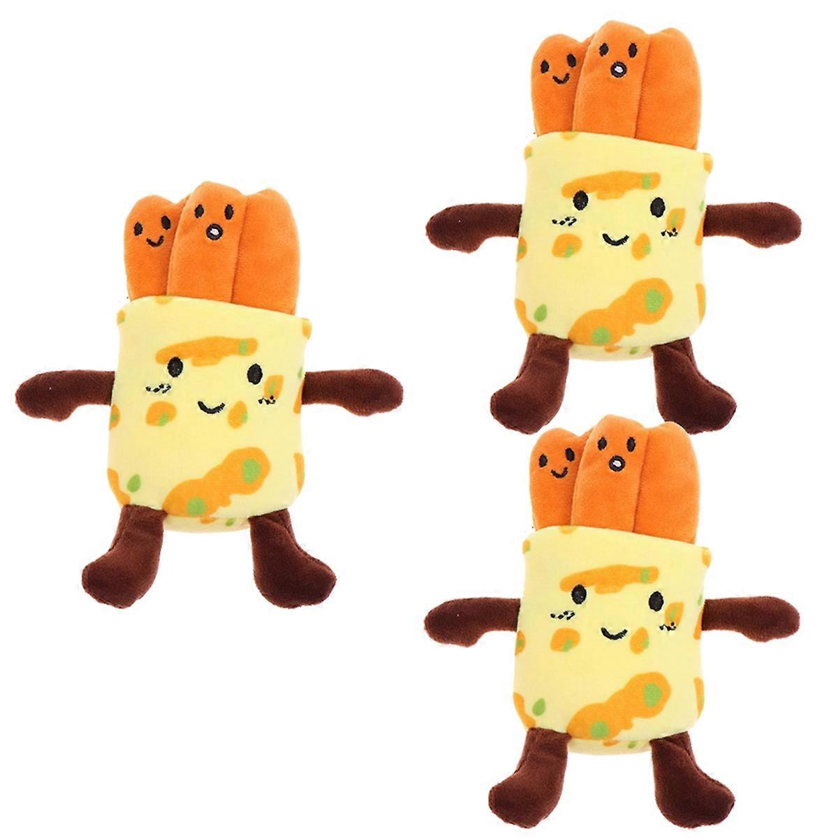 Plush Toy Keychain Cartoon Pancake Stuffing Soft Plush Doll Pendant Car Keychain Backpack Accessori
