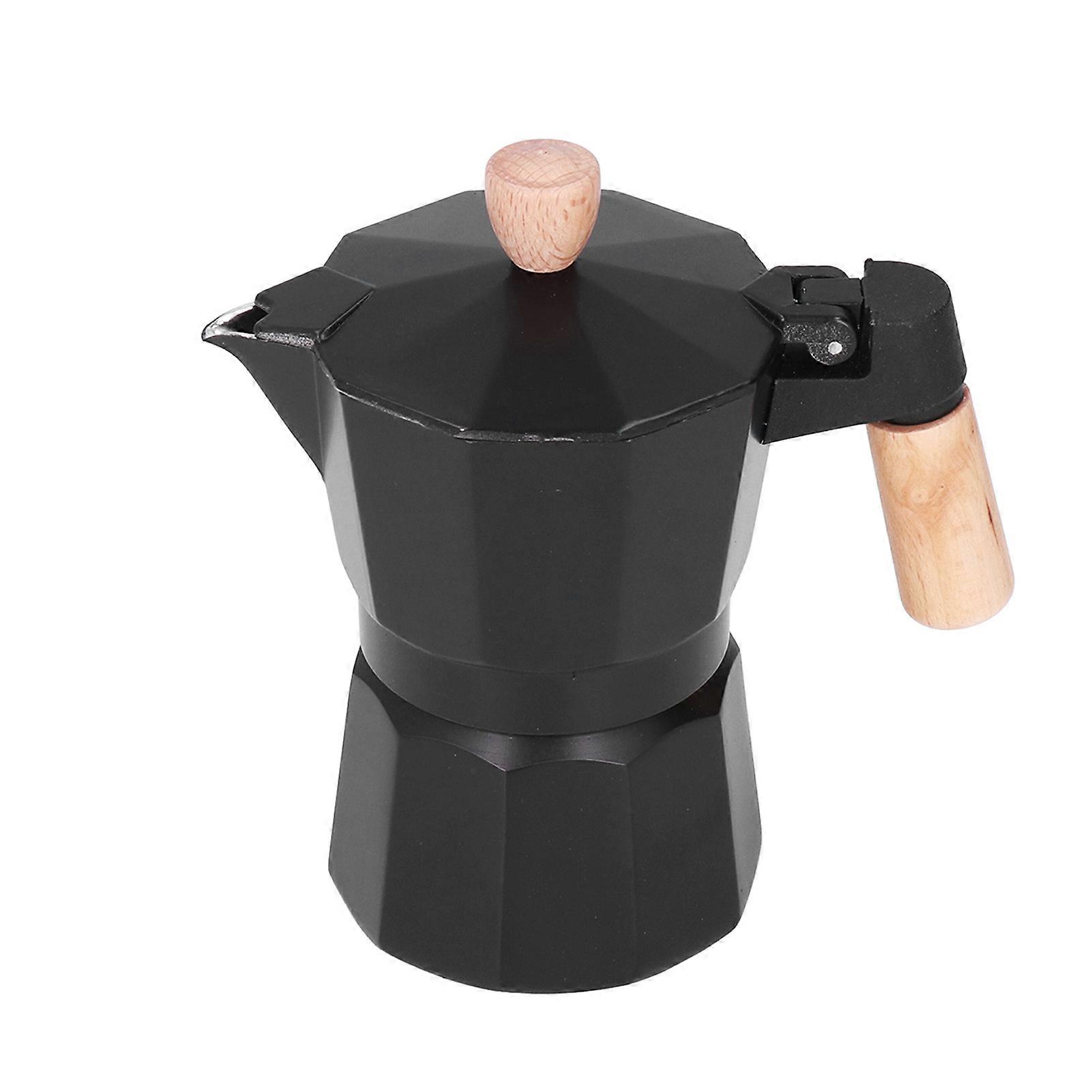 Stovetop Coffee Maker Octagonal 3 Cup Hand Brewed Coffee Pot for Camping and Office Use, Durable Aluminum Design