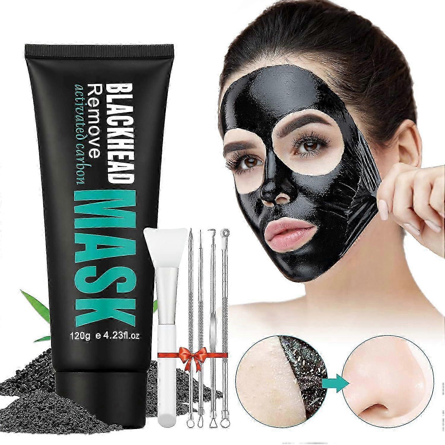 Blackhead Remover Mask, Activated Charcoal Peel Off Face Mask, Blackhead Removal Kit for Oily Skin Deep Cleansing Purifying Adsorbing