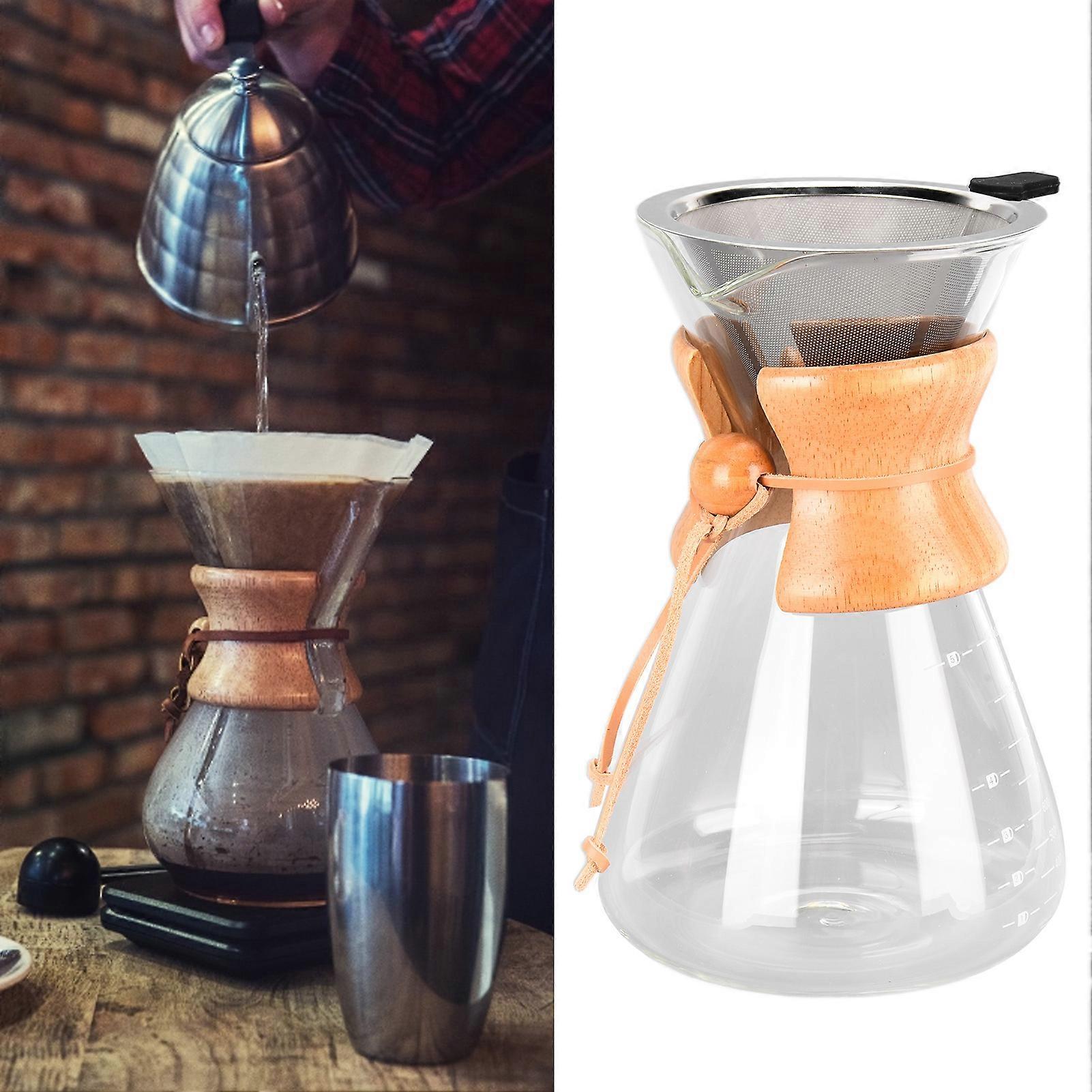 Heat Resistance Coffee Pot Dripper with Funnel Large Capacity Pour Over Coffee Maker for Home1000ml 