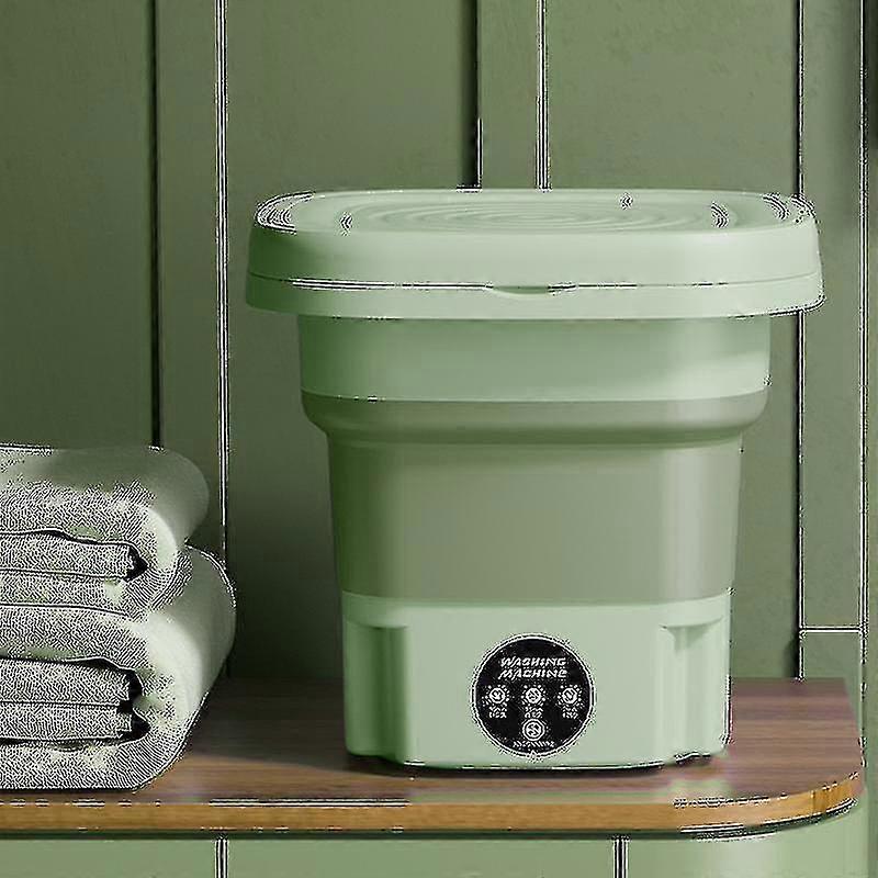 Portable Washing Machine 8L Foldable Compact w/Spin Dry, UK/EU Plug for Travel Home