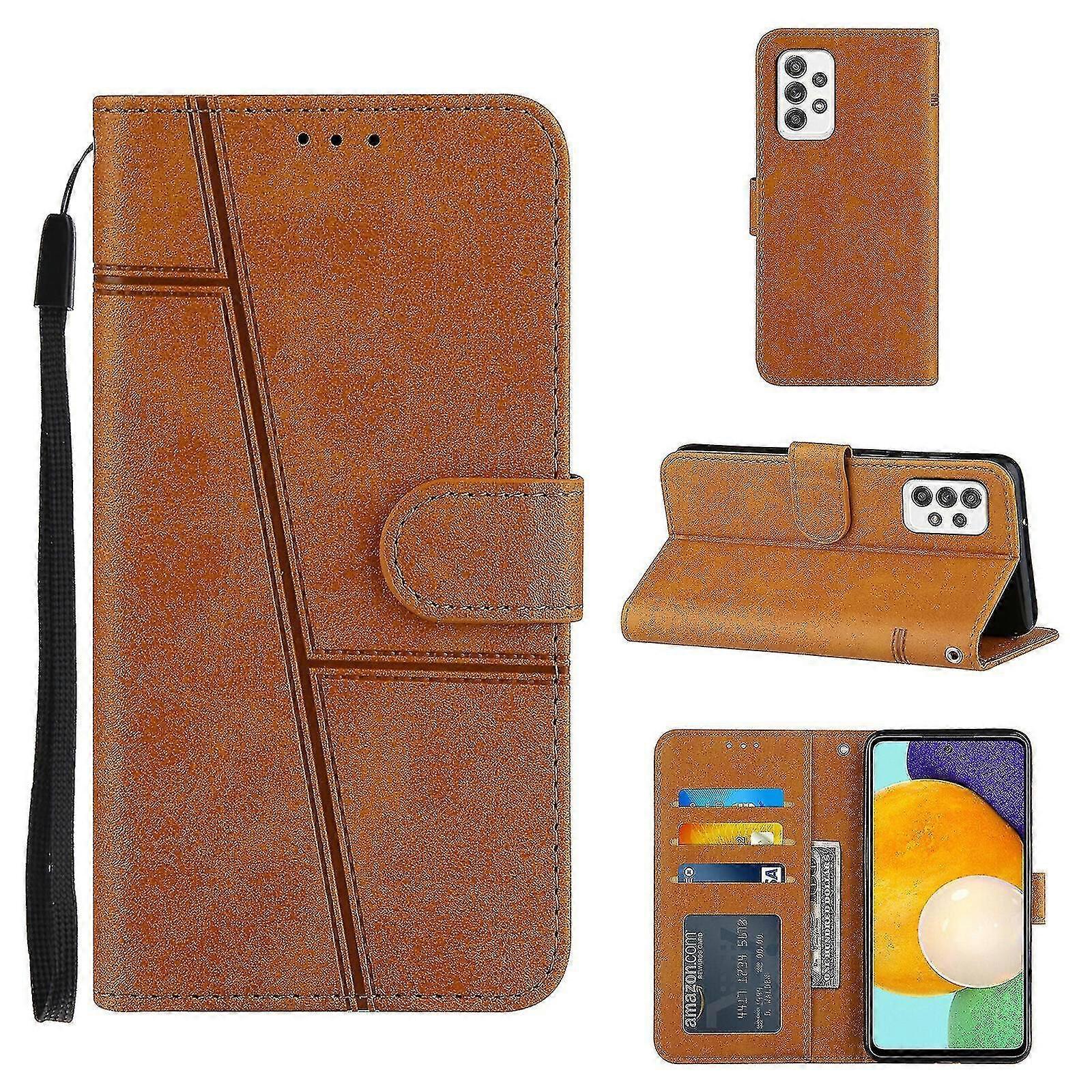 Amyi Samsung Galaxy A52 5g Case Leather Folio Cover Magnetic Premium Etui Coque - Yellow