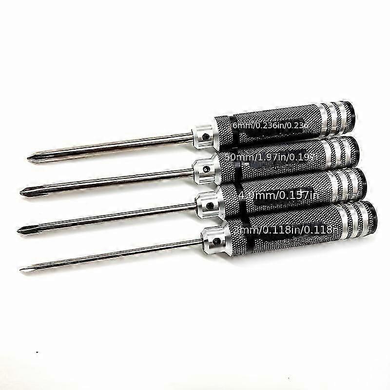 Model Tools Model Screwdriver Precision Black Round Shank Phillips Screwdriver 4 Kits For Car Models