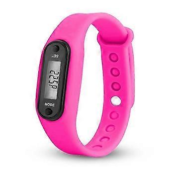 Step Count Activity Tracker Fitness Sport Watch Wrist Pedometer Lcd Adult Kid  Rose